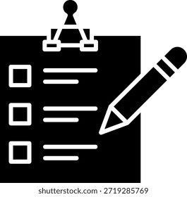 Lista de verificación con el icono del lápiz: Concepto de gestión de tareas