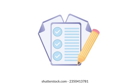 checklist with pencil icon test questionnaire icon.on white background.Vector Design Illustration.