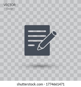 Checklist pencil icon. Vector illustration EPS 10.