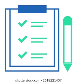 Checklist with Pencil. Marked checklist document and pencil representing completed tasks or support tracking