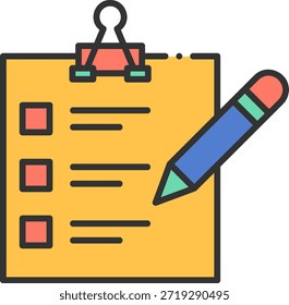 Lista de Verificação com Lápis para Ilustração de Gerenciamento de Tarefas