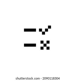 diseño de icono perfecto de píxel de lista de verificación. Diseño de estilo plano aislado en un fondo blanco. Ilustración del vector