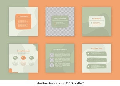 Checklist and planner for social media post template