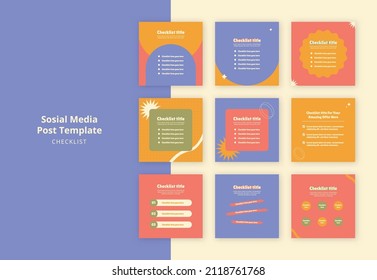 Checklist and planner for social media post template