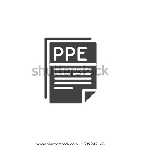 Checklist with PPE vector icon. filled flat sign for mobile concept and web design. Safety Rule Compliance glyph icon. Symbol, logo illustration. Vector graphics