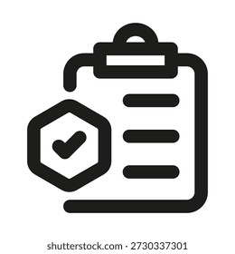 Checklist professional line icon. Professional Line Vector Icon with modern task management concept, minimal clean outline design and scalable to-do symbol
