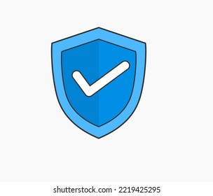 protección de lista de comprobación o icono aprobado con escudo
