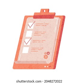 Checklist. Questionnaire on a white background. Flat vector illustration.