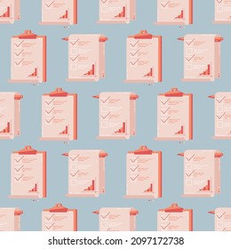 Checklist and Questionnaire. Seamless pattern. Flat vector illustration.