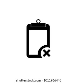 checklist with refusal icon. Element of finance for mobile concept and web apps. Illustration icon for website design and development, app development. Premium icon on white background