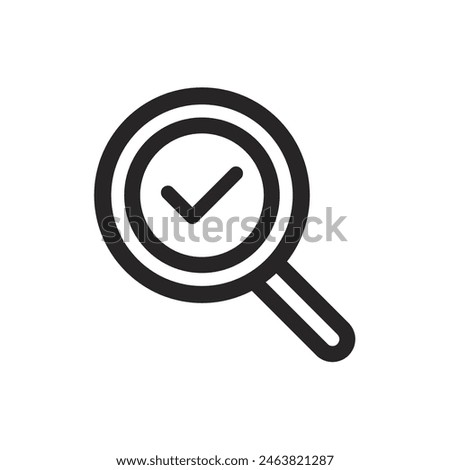 Checklist search line icon, correct and achieved checklist. vector illustration