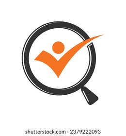 checklist search logo icon vector design