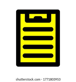 Checkliste gelb mit umrissenem Symbol