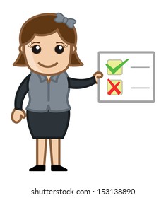 Checklist Showing - Cartoon Business Vector Illustrations