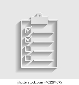 Checklist sign. Flat style icon