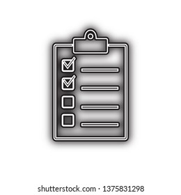 Checklist sign illustration. Vector. Double contour black icon with soft shadow at white background. Isolated.
