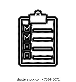 Checklist sign illustration. Vector. Flat style black icon on white.
