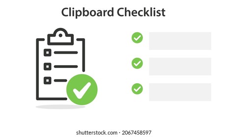 Checklist slide template. Clipart image