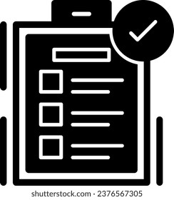 Checklist Solid Glyph Vector Icon Design