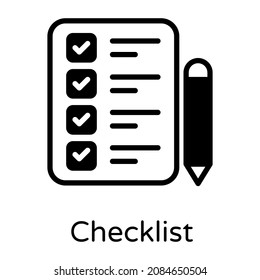 Checklist solid icon design, editable vector