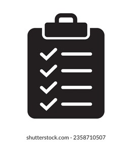 Checklist solid icon flat style isolated on background. Checklist sign symbol for web site and app design.