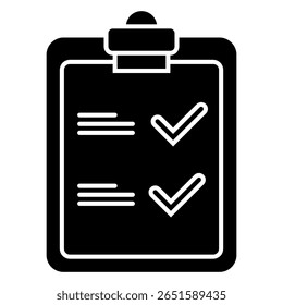 Checklist Solid icon isolated on white 