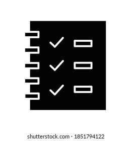 Checklist Spiral Notebook glyph icon