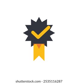 Checklist and Stamp Logo Vector Icon Template Illustration