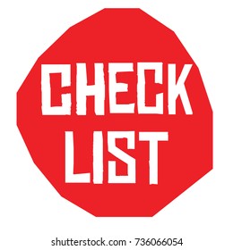 Checklist sticker. Authentic design graphic stamp. Original series