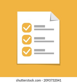 Checklist symbol. Questionnaire, notebook icon vector illustration