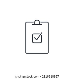  Checklist symbol. Vector linear icon isolated on white background