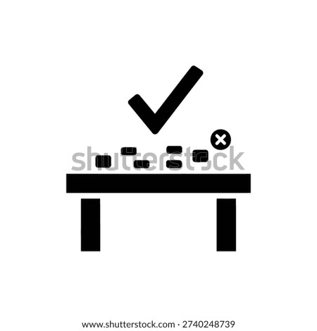 Checklist Table with Checkmark Approval Icon