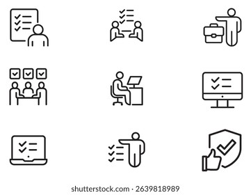 Checklist and Task Management Icon Set  Line Style Vector for Productivity and Planning