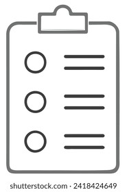 checklist for Task Management in Managing Task Checklist vector icon in a clipboard icon with key factors Checklist. managing projects with checkboxes and survey for business checklist icon register