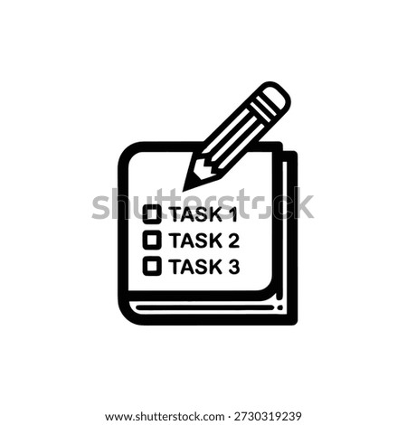 Checklist tasks with pencil on paper note to do list symbol