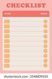 Checklist template blank, copy space, note, schedule, planner, organiser, table, vector