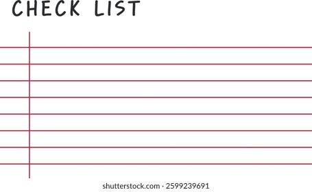 Checklist template. Checklist paper. Checklist vector template.