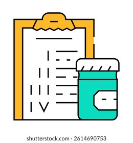 checklist with testing stages line icon vector. checklist with testing stages sign. isolated symbol illustration