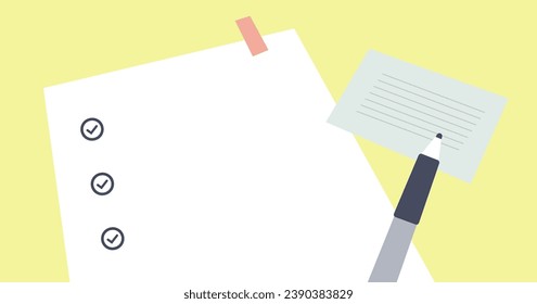 checklist, text space, eye-catching image, background, simple, cute