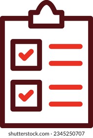 Checklist Thick Line Two Color Icons For Personal And Commercial Use.
