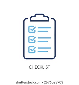 Checklist thin line vector icons.