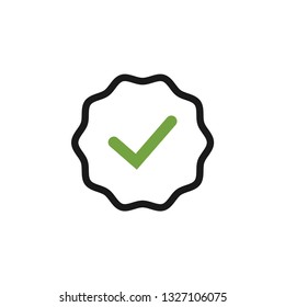Checklist tick badge icon design template vector isolated