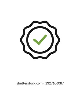 Checklist tick badge icon design template vector isolated