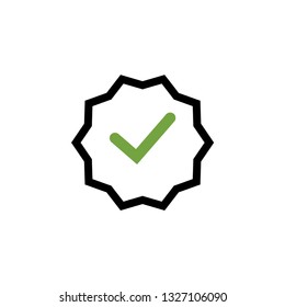 Checklist tick badge icon design template vector isolated