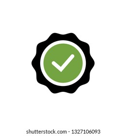 Checklist tick badge icon design template vector isolated