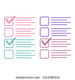Checklist with tick marks. Check list exam vector illustration