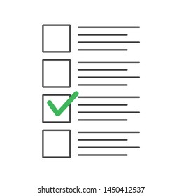 Checklist with tick marks. Check list exam vector illustration
