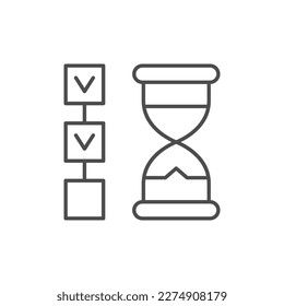 Icono de esquema de línea de sincronización de lista de comprobación