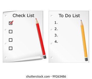 Checklist and todo list, vector eps10 illustration