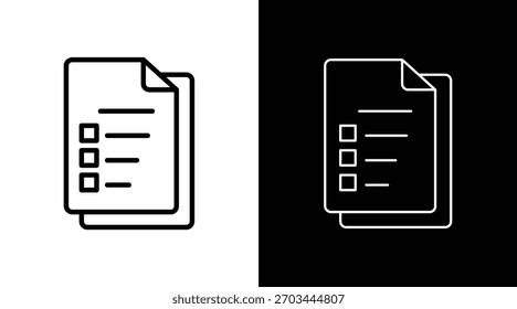 Lista de verificación Versión de dos tonos en fondo blanco y negro